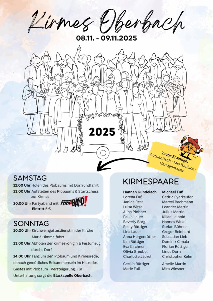 Plakat Kirmes in Oberbach 2025