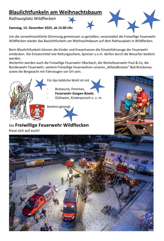 Plakat für Blaulichtfunkeln FF Wildflecken am 13.12.2025