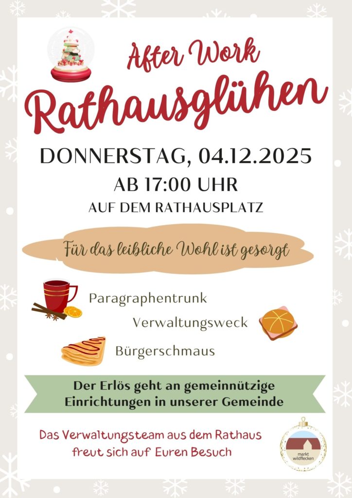Plakat für Aktion Rathausglühen am 04.12.2025