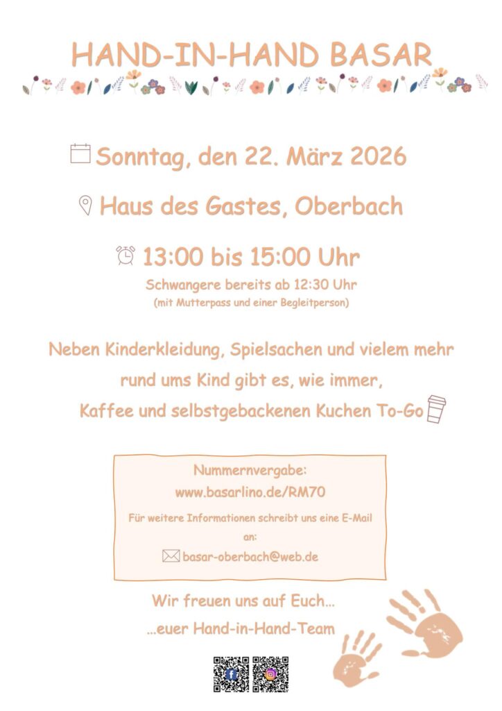 Plakat Hand-in-Hand Basar am 22.03.2026