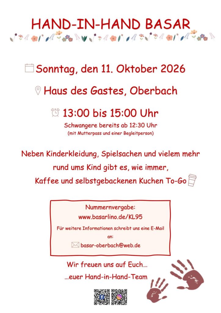 Plakat Hand-in-Hand Basar am 11.10.2026
