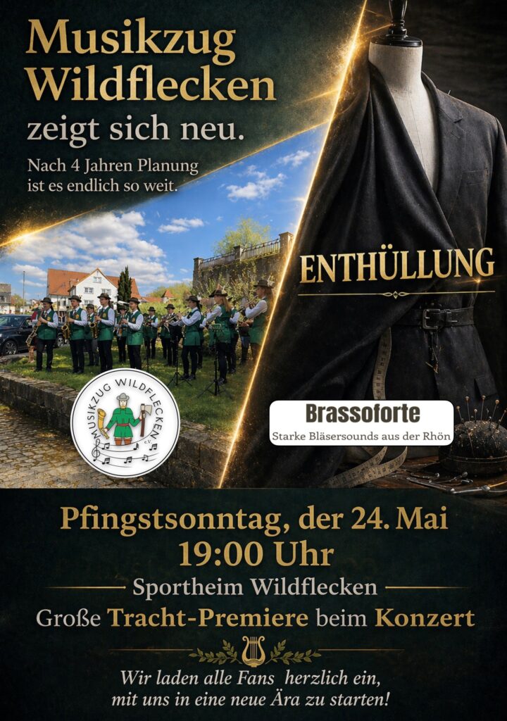 Plakat für das Konzert des Musikzugs Wildflecken am 24.05.2026